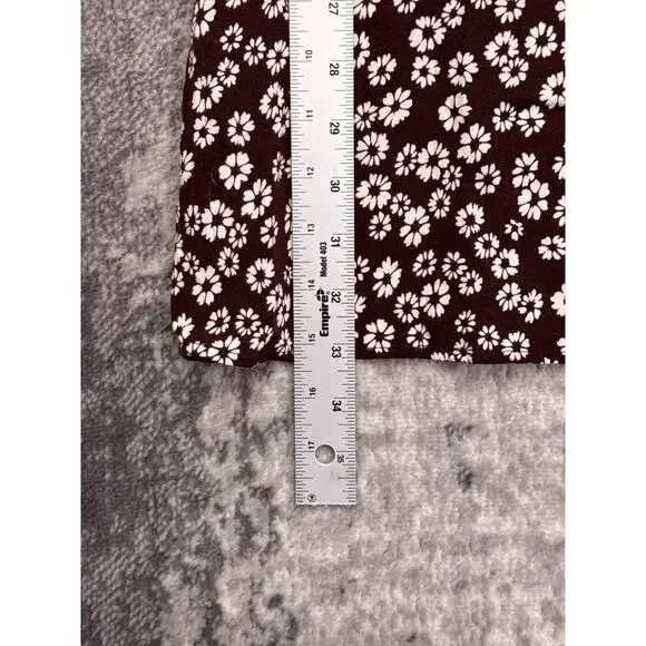 Reformation Dress 12 Womens Chocolate Brown Floral Plunge Smocked Mini - Picture 7 of 9